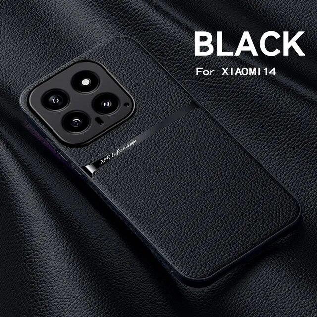 Автомобильный кожаный чехол с магнитной текстурой для Xiaomi Mi 14 Pro 13T Pro, мягкий силиконовый противоударный защитный чехол для Xiaomi 13 Pro 12S 12X 11T Pro 10