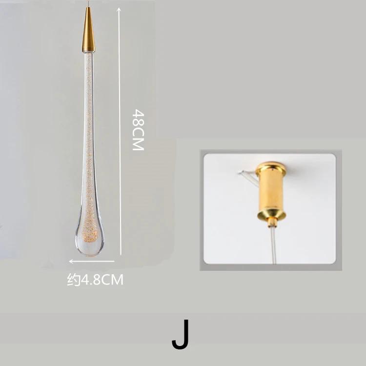 Современный подвесной светильник Waterdrop для спальни, прикроватной тумбочки, гостиной, столовой, светодиодное освещение для кухни, лестничного пролета, подвесной светильник