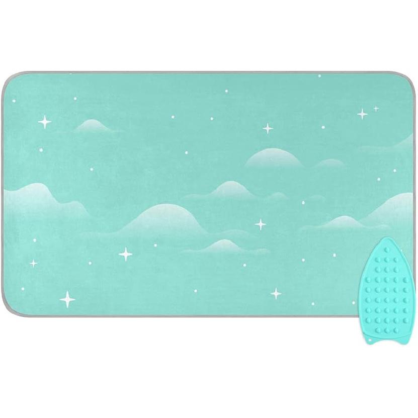 Коврик для глажки для стола Портативное дорожное одеяло для глажки Чехлы для гладильной доски Коврик для прессования Подушки для термопресса 27,6x47,2 дюйма Серые цветы