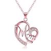 Mom Heart-shaped Pendant Diamond Letter Alloy Rhinestone Women Necklace Jewelry Mother Gift