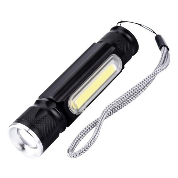 LED Flashlight USB Rechargeable T6 COB Torch Zoom 5 Modes Flash Light Magnetic Attraction Waterproof Outdoor
