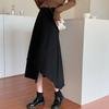 Женская черная юбка-миди большого размера, летняя, нестандартная, с высокой талией, юбка-зонтик, средней и длинной длины, для похудения