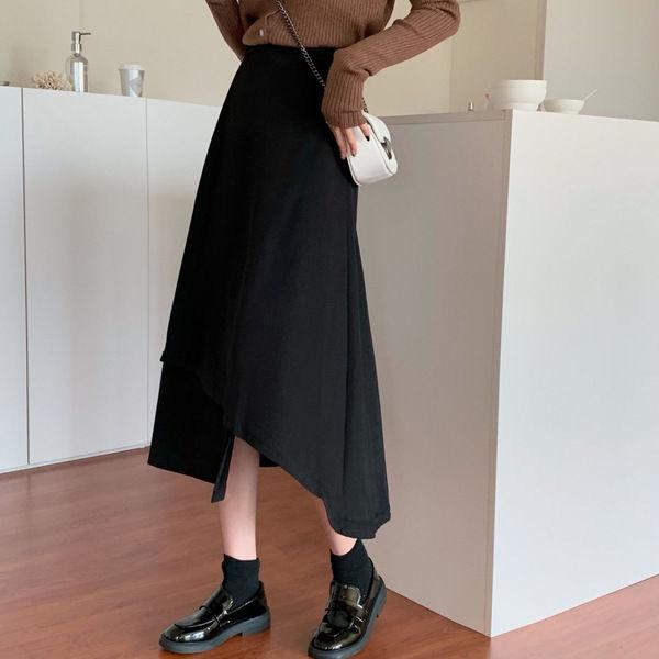 Женская черная юбка-миди большого размера, летняя, нестандартная, с высокой талией, юбка-зонтик, средней и длинной длины, для похудения