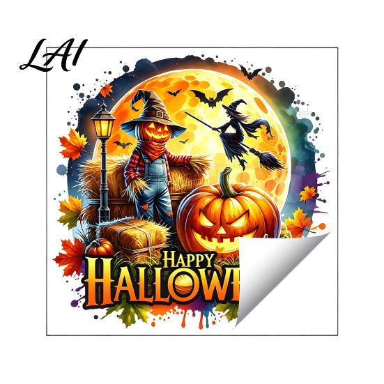 Reusable PVC Window Decor Halloween Static Sticker Cartoon Candy Jar/Scarecrow Shape Clings Removable Glass Art for Parties Decorative Decals