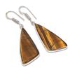 Tiger Eye Handmade 925 Sterling Silver Jewelry Earring 2.05" A4r38