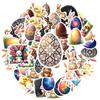 35-70pcs Easter Decorations Stickers Color Eggs Rabbit Graffiti Sticker Pack Gift Diy Skateboard Phone Laptop Diary Book