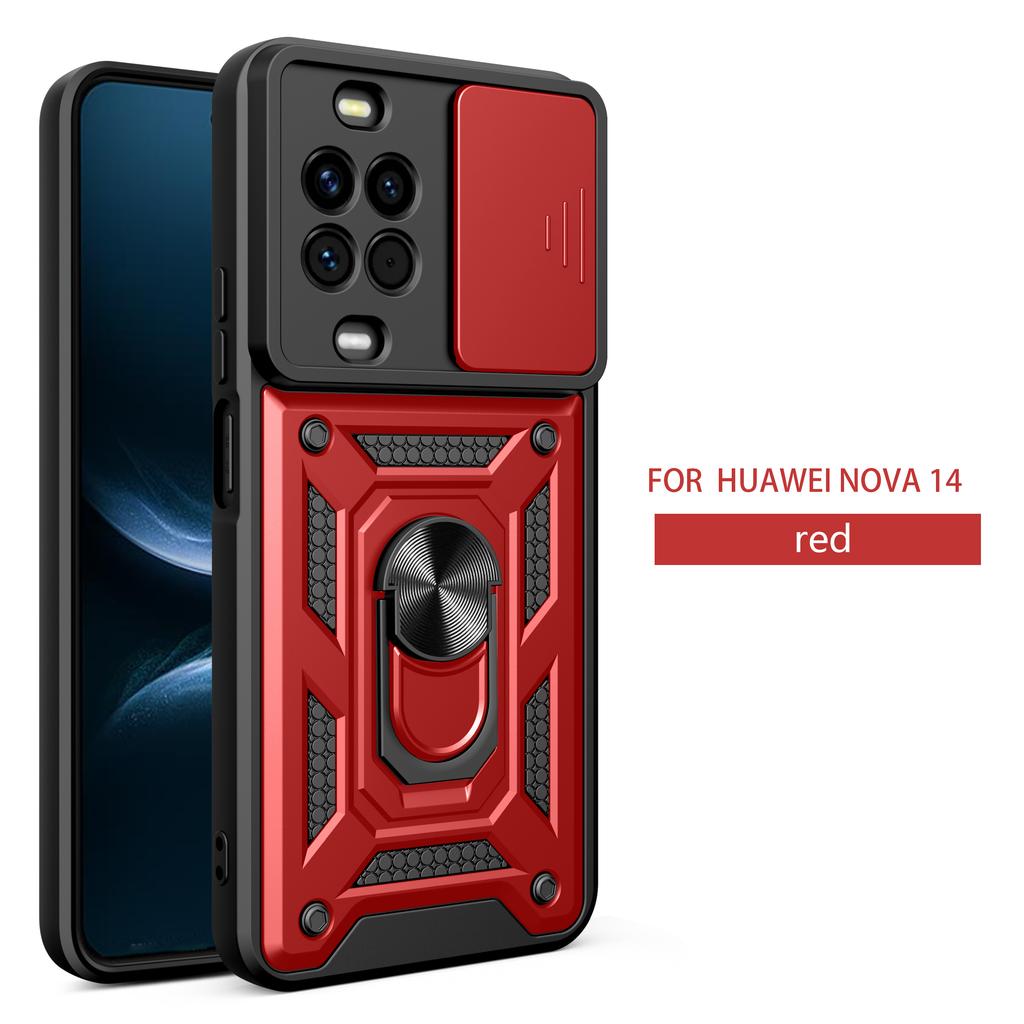 Чехол для Huawei nova 14 Pro Чехол для Huawei nova 14 Крышка Nova14pro Магнитное кольцо-держатель Бронированный чехол для телефона Защита камеры сдвижной задней крышкой