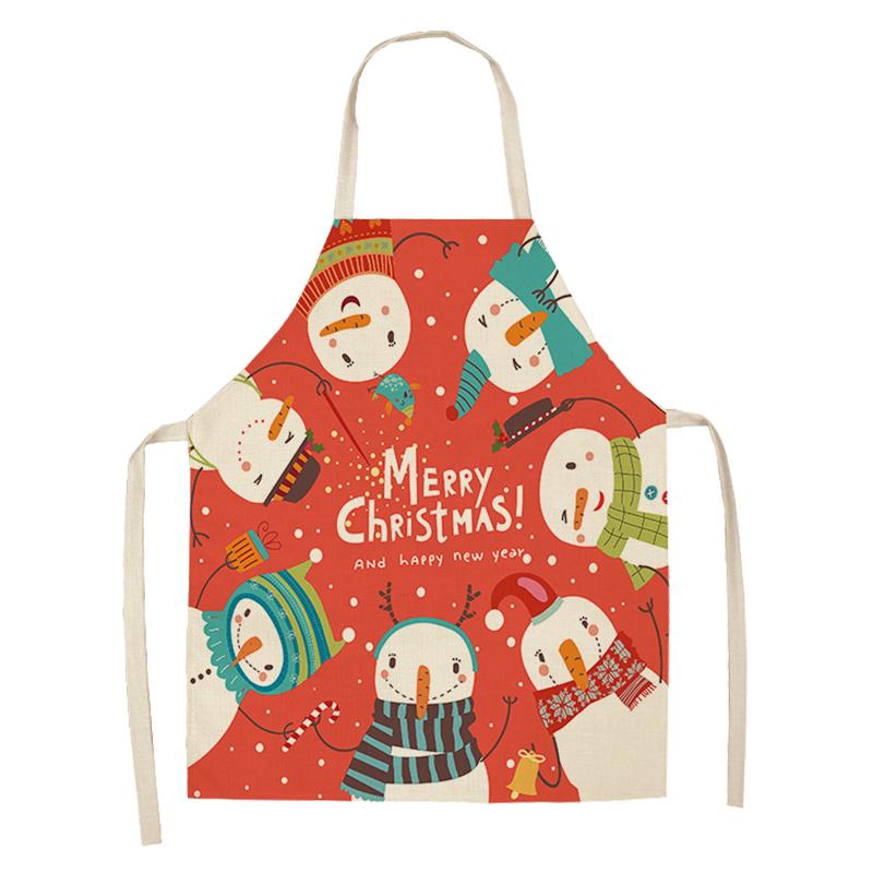 Linen Merry Christmas Apron Christmas Decorations for Home Kitchen Accessories 2024 Christmas Natal Navidad 2025 New Year Gifts