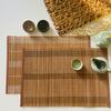 Bamboo Woven Placemat Retangle Shape Thickened Heat-Resistant Oil-Resistant Non-Slip Parties Weddings Banquets Table Decoration Dining Kitchen Mat