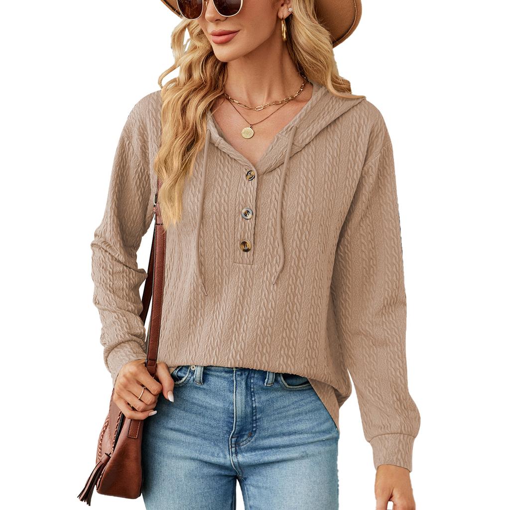 JKASHDK Женские модные повседневные осенне-зимние однотонные блузки и рубашки с v-образным вырезом и длинным рукавом с принтом