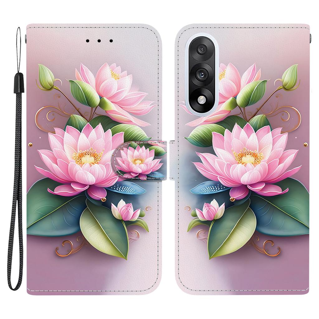 For OnePlus Nord 5 5G Case Pattern Printing Leather Flip Wallet Phone Cover with Lanyard