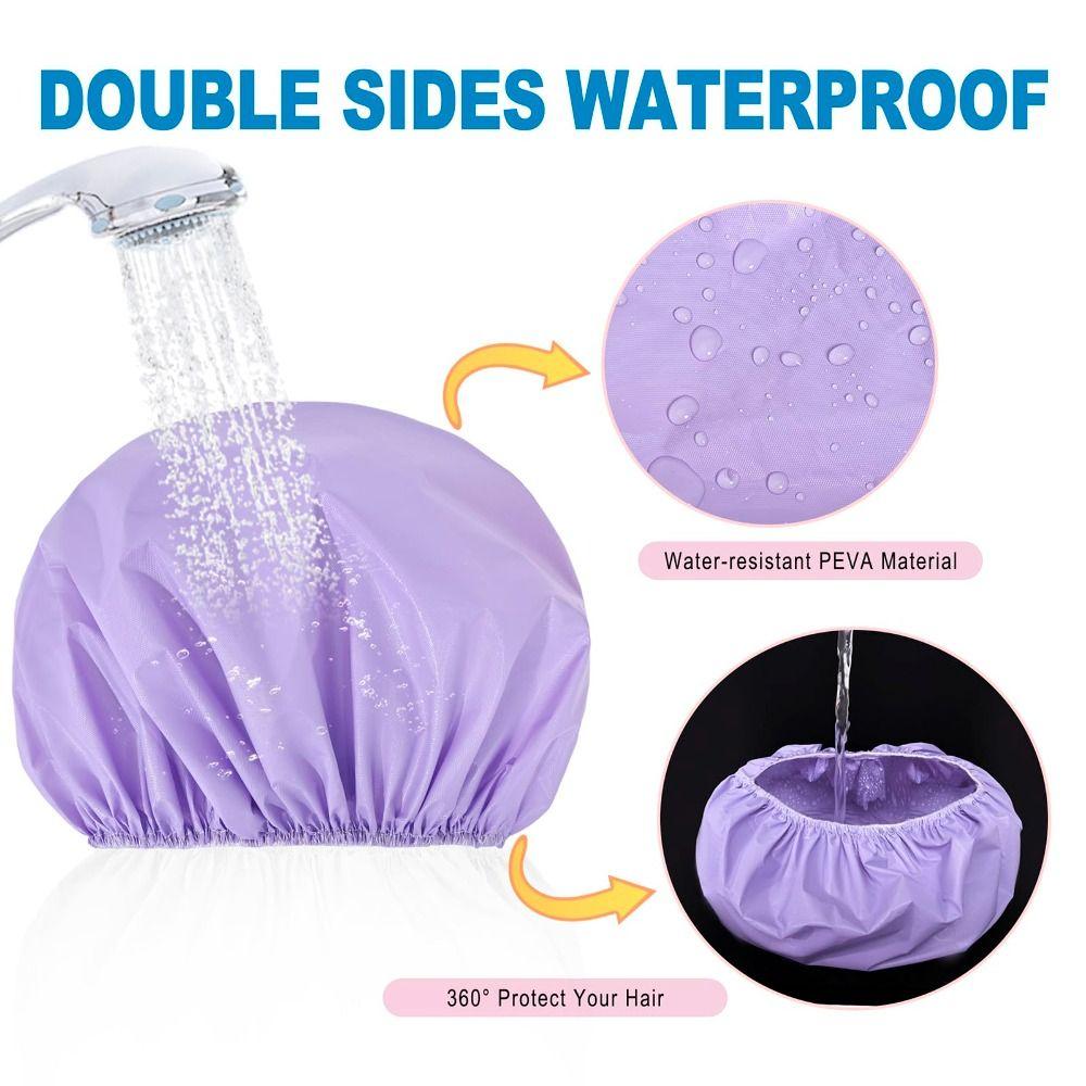Reusable Bath Hair Cap Thickened Double Drying Hair Cap New Waterproof Shower Caps  for Women