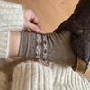 Women Winter New Vintage Thickened Warm Check Grain Ethnic Wind In The Barrel Pile Socks