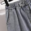 Большие размеры шорты для женщин летние поступления высокая эластичная талия обтягивающие широкие штанины свободные уличные синие джинсовые шорты