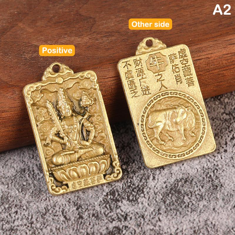 Китайский кулон в форме бога зодиака, двухсторонний брелок из сплава, аксессуары для подвески