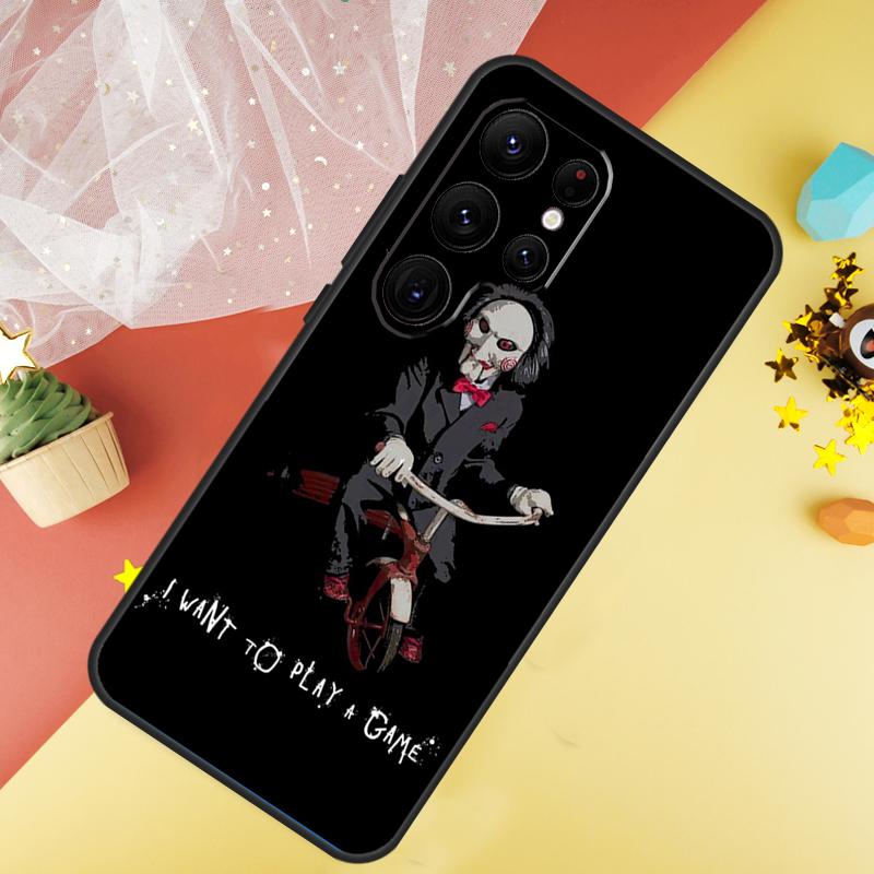 Чехол-марионетка "Пила" для Samsung Galaxy S24 S23 S22 Ultra S21 S20 FE Note 20 Note 10 S8 S9 S10 Plus