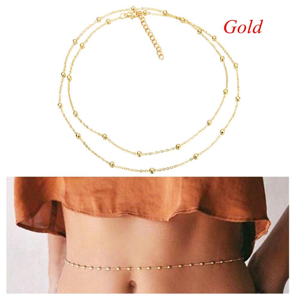 Women Fashion Summer Belly Necklace Bead Body Jewelry Waist Chain