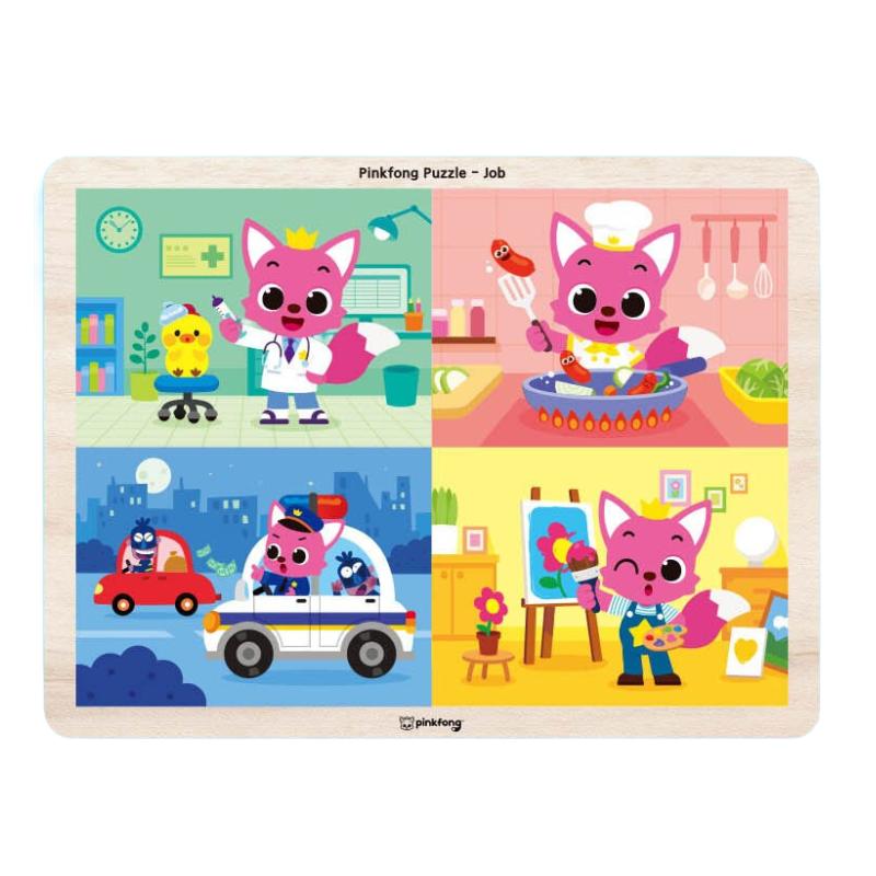 KC-Certified – Pinkfong Wooden Puzzle 24 Pieces (Job Theme / Daily Life Theme) 3 Options