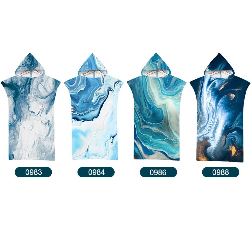 Surf Poncho Changing Towel Microfiber Fabric Water Sports Hooded Robe Adult Child Beach Blanket Bath Swim Quick Tie-Dry Wetsuit