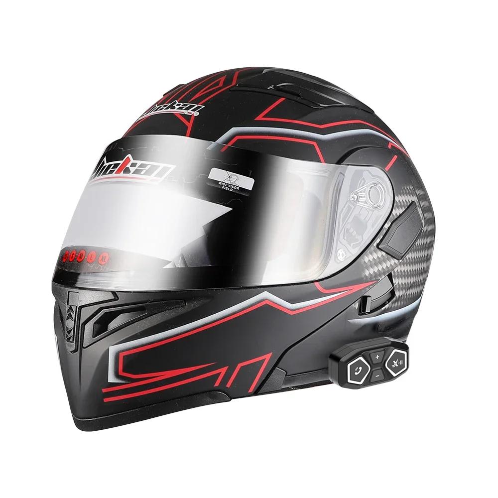 Bluetooth-гарнитура для мотоциклетного шлема X-11 с голосовым помощником Siri, срок службы батареи 50 ч, водонепроницаемость IPX6, шумоподавление CVC, комплект из двух микрофонов для полного/половинного использования