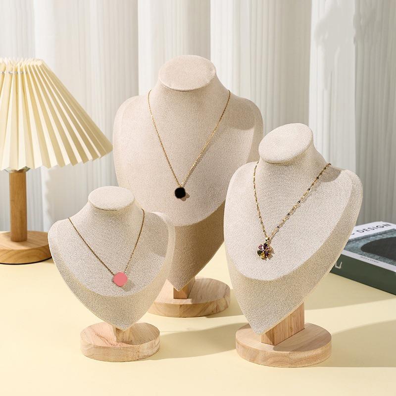 1PC Portrait Model Jewelry Stand Dresser and Window Beige Green Necklaces Portrait Necklace Holder Gift 2 Colors