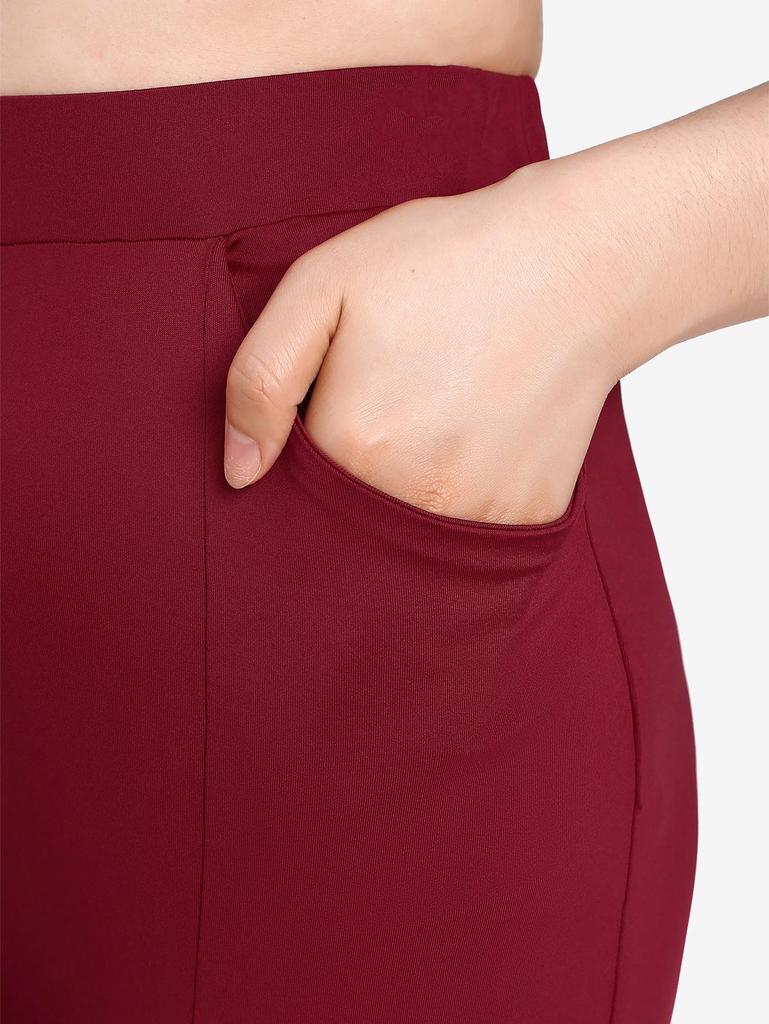Rosegal Plus Size Цветочные кружевные карманы Цепочки плетеные брюки клеш