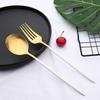 24Pcs Matte Black Gold Stainless Steel Dinnerware Cutlery Set Tableware Knife Fork Spoon Flatware Wedding Daily Dinner Set