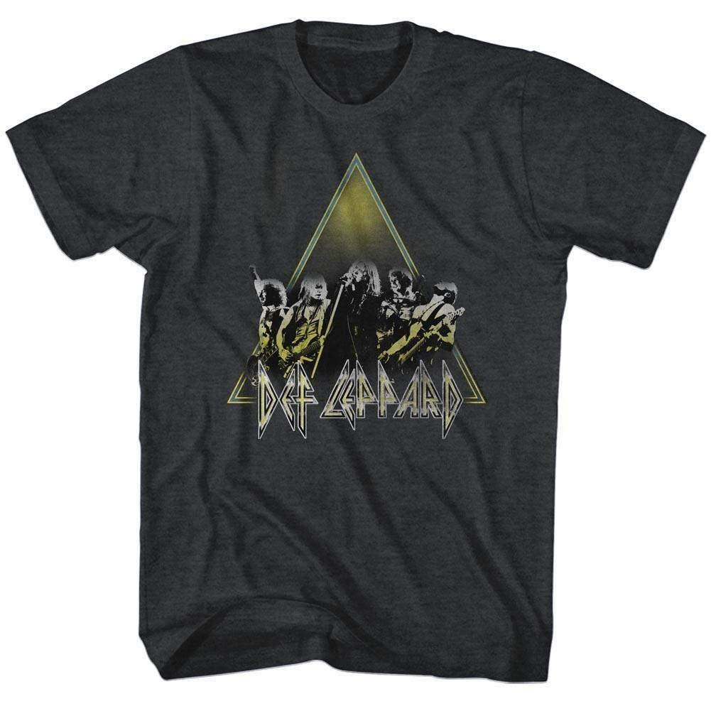 Def Leppard Performing Black Heather Adult T-Shirt