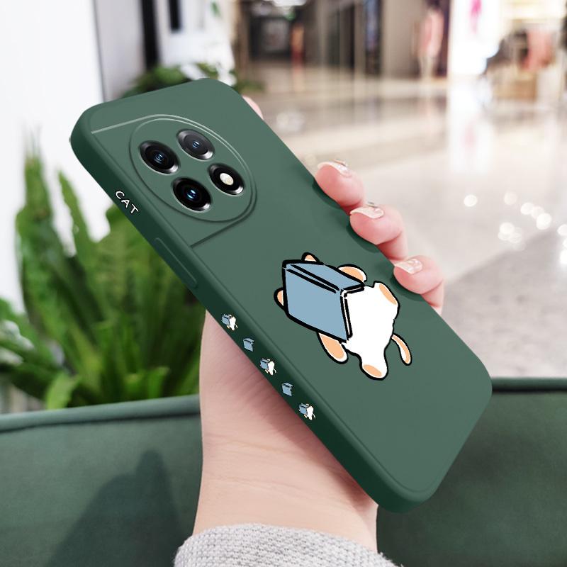 Cat Snoozes Phone Case For Oneplus 12 12R 11 11R 10 10R 10T 9R 9RT 9 8T 8 7 7T Pro 5G Liquid Silicone Cover