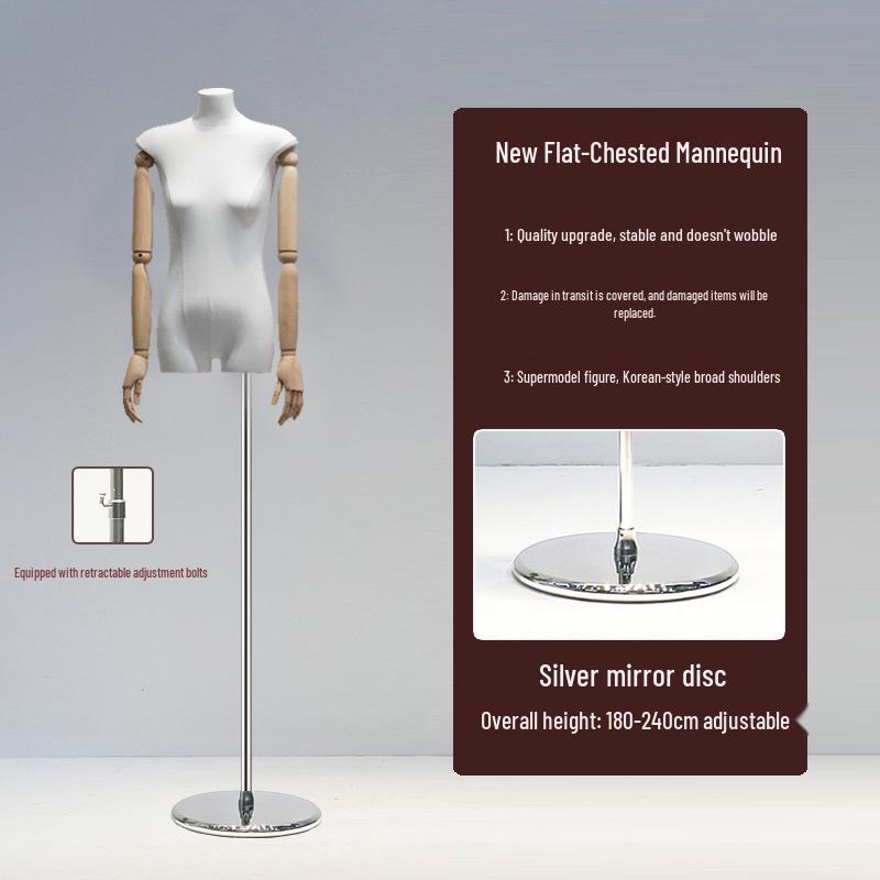 Манекен женский с плоским телом в корейском стиле и широкими плечами для демонстрации женской одежды