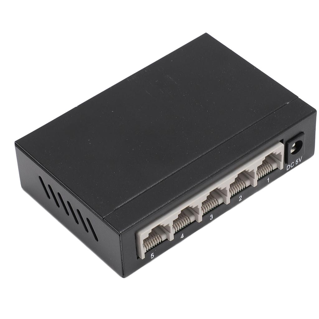 Ethernet Switch 5 Port Gigabit Ethernet Splitter Plug and Play Silent Operation Metal Network Hub