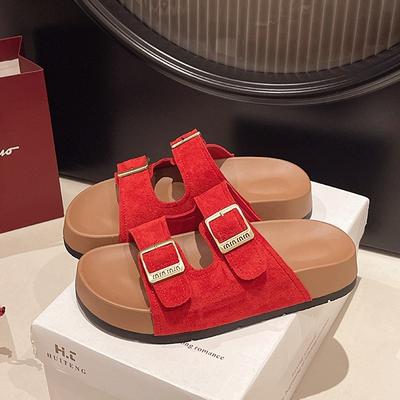 Boken крутые тапочки женские 2025 лето новые толстоподошвенные нескользящие удобные для улицы повседневные пляжные мягкая подошва с двойным ремешком женская обувь