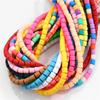 60pcs/Bag 6x6mm Flat Round Cylinder Polymer Resin Clay Beads Loose Spacer Handmade Beads For DIY Jewelry Making Bracelets Necklaces Crafts 38cm/15