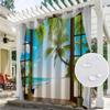 1PC Patio Outdoor Curtains Waterproof 3d Beach Scenery Curtain for Garden Porch Pergola Covered Terrace Gazebo Drapes
