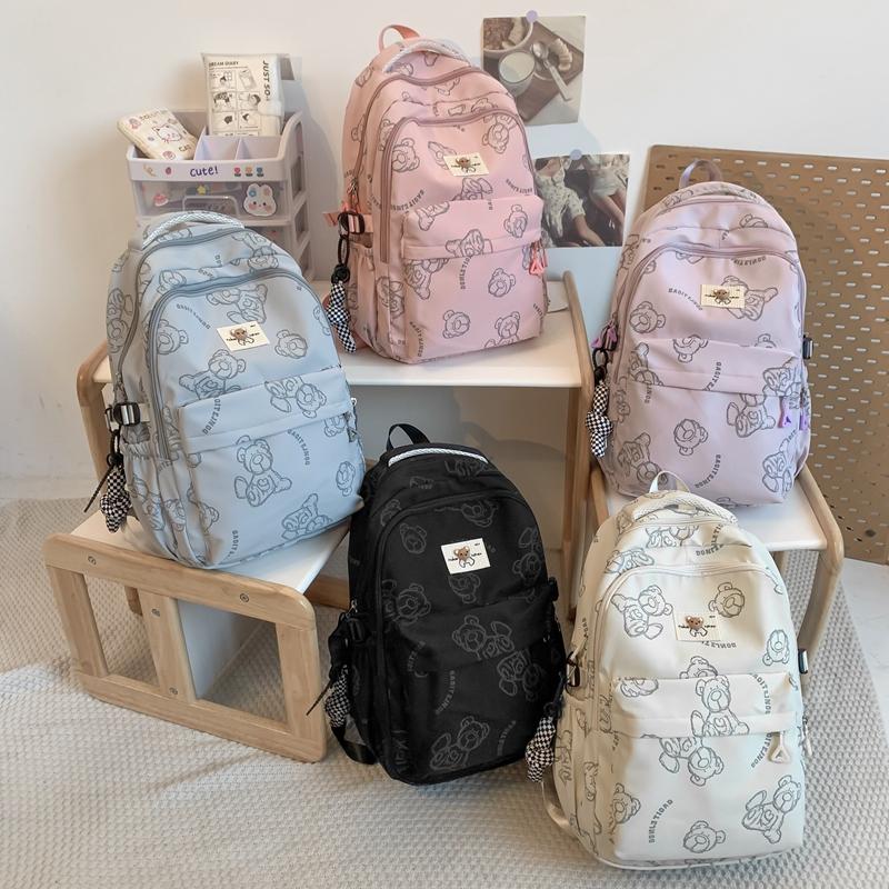 Печатный студенческий школьный рюкзак, нейлоновый рюкзак большой емкости для девочек