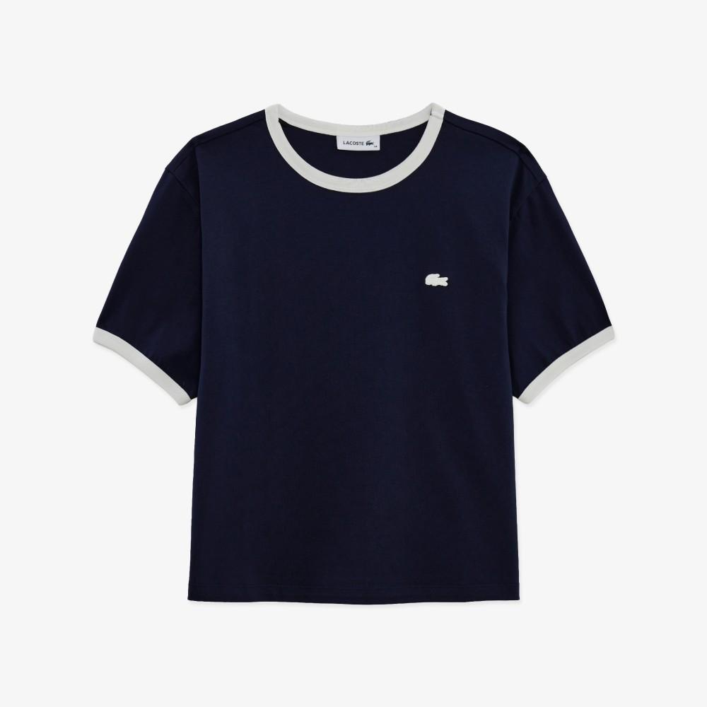 [lacoste] Women's Soft Ringer T-Shirt TF703E-56G166
