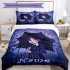 3pcs Custom Name Wednesday Bedding Set Duvet Cover Closure Includes 1 Duvet Cover & 2 Pillowcases, Soft and Comfortable for All Seasons.