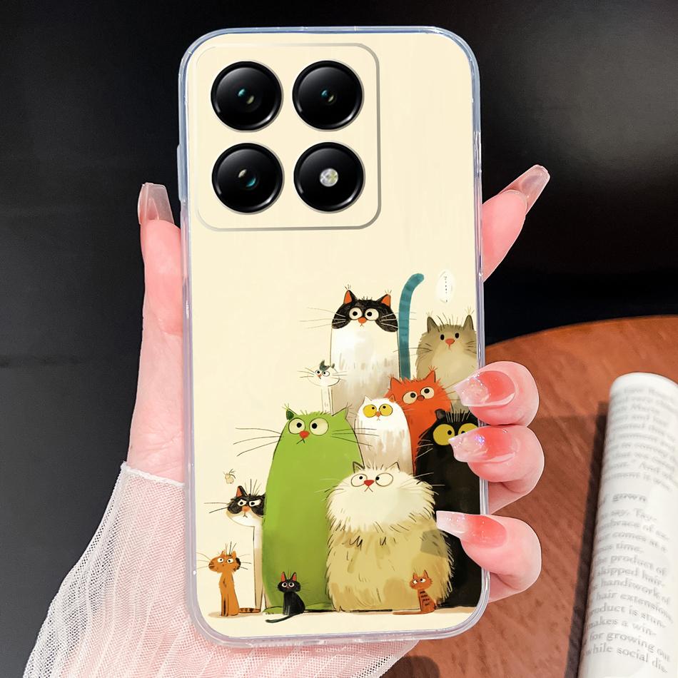 For Xiaomi 15T 14T Pro Phone Case Lovely Fish Patterns Soft TPU Clear Silicone Bumper For Xiaomi 15TPro 14 T Lightweight Funda