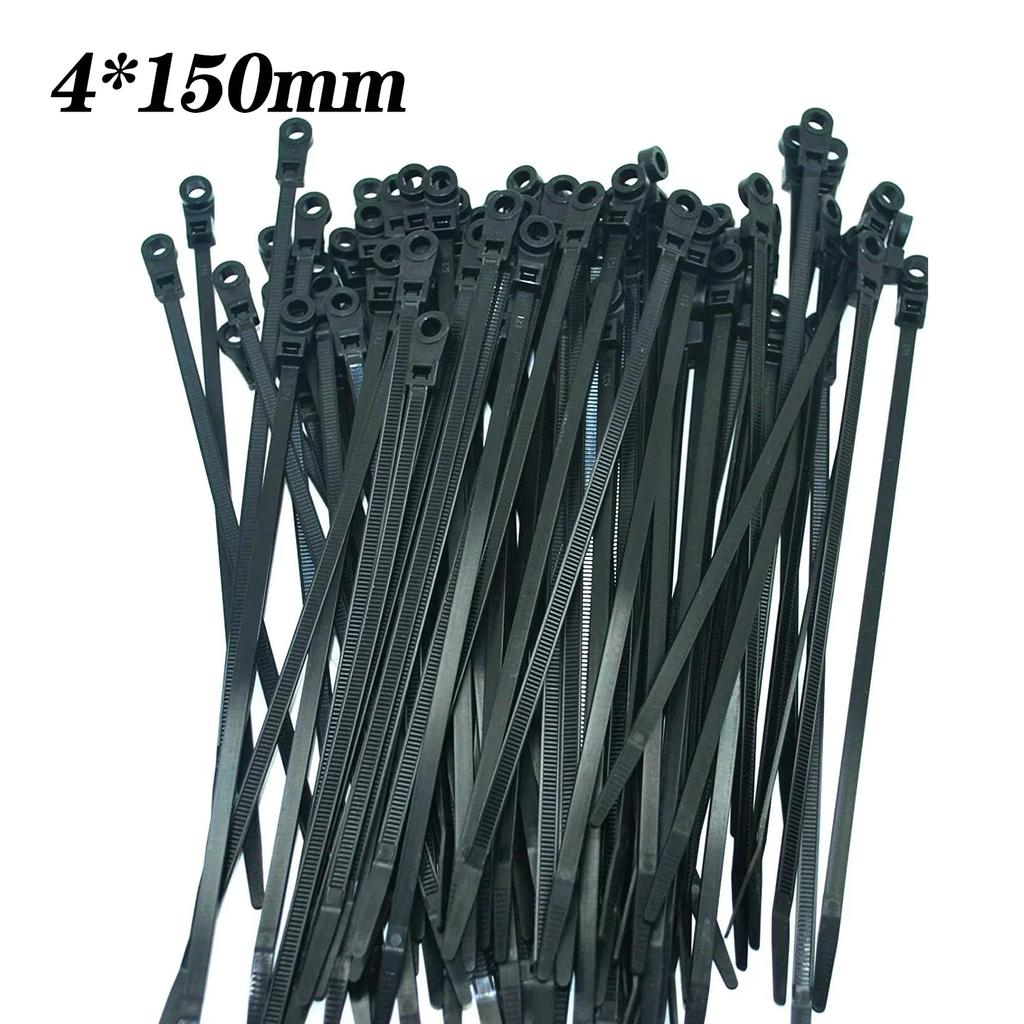 100-1000pcs Adjustable Plastic Nylon Cable Tie Black Cable Tie Fixing Ring Storage Cable Tie Zipper Self-Locking Nylon Cable Tie