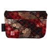 Senshishuin Nishijin Brocade Pouch with Red Fan Cherry Blossom Design (with Lining) (Small)