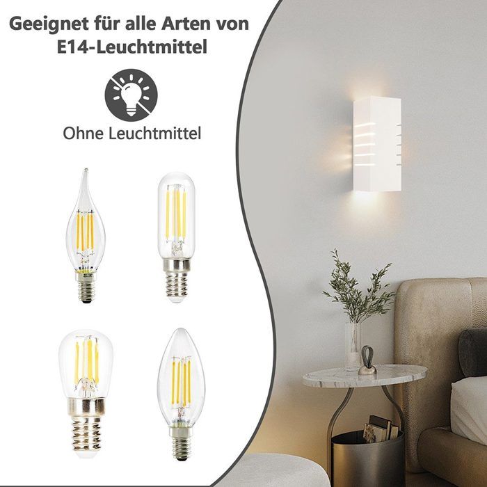 Applique murale haut-bas - NETTLIFE - Design Moderne - Blanc - Métal - E14