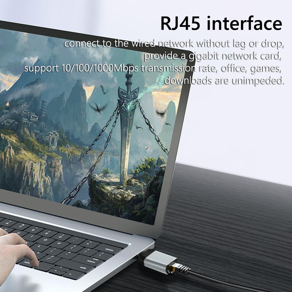 Адаптер Type C к HDMI-совместимому/USB 3.1/DP/VGA/Mini DP/RJ45 Видеоконвертер Проекционный адаптер 8k 60 Гц USB C «папа-мама»