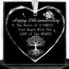 Happy 50th Anniversary Transparent Crystal Ornament, 50th Wedding Glass Memorial Keepsake Heart Plaque Unique Hanging Ornaments for Old Couples