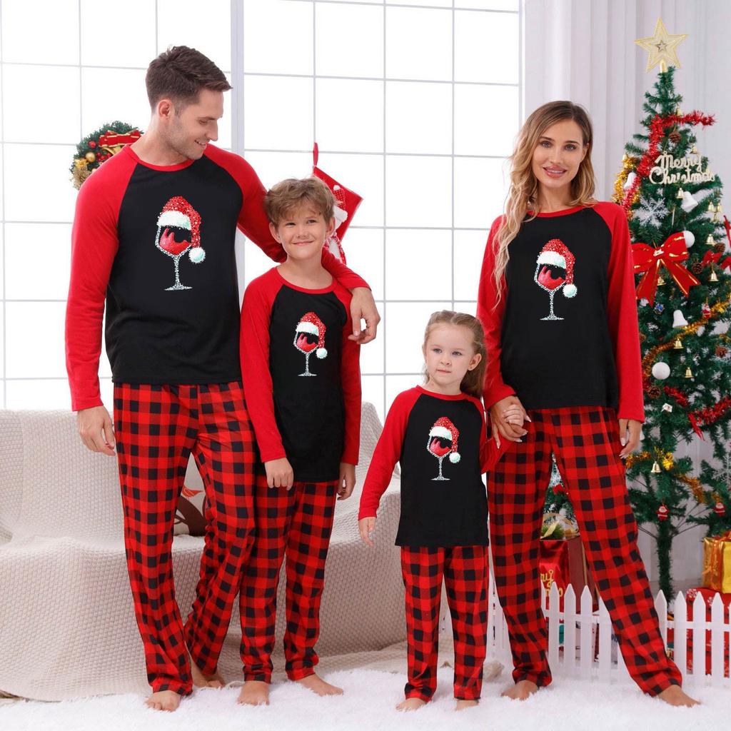 Комплект из топа и брюк с длинными рукавами и принтами для всей семьи Одинаковые комплекты для всей семьи