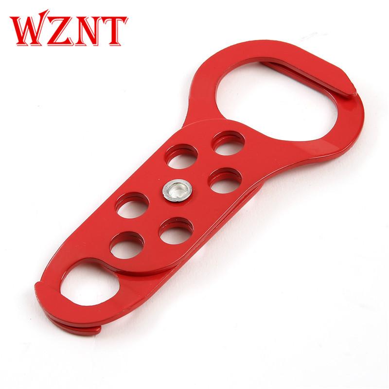 NT-DH01 8-Hole Red Steel Multiple Lockout Hasp with Double-End Key Lock CE Certified Easy Installation for Industrial Safety