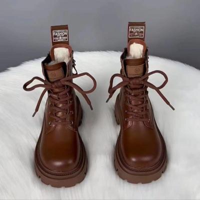 Нескользящие женские зимние ботильоны, хлопковые сапоги до середины икры, женская обувь на толстой подошве с мягкой подкладкой, короткие плюшевые женские теплые полусапожки