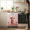 Highland Cow Dishwasher Magnets Decorative Cover Magnetic Cover for Refrigerator Wash Machine Metal Door Cover Sticker Magnetic Dishwasher Cover
