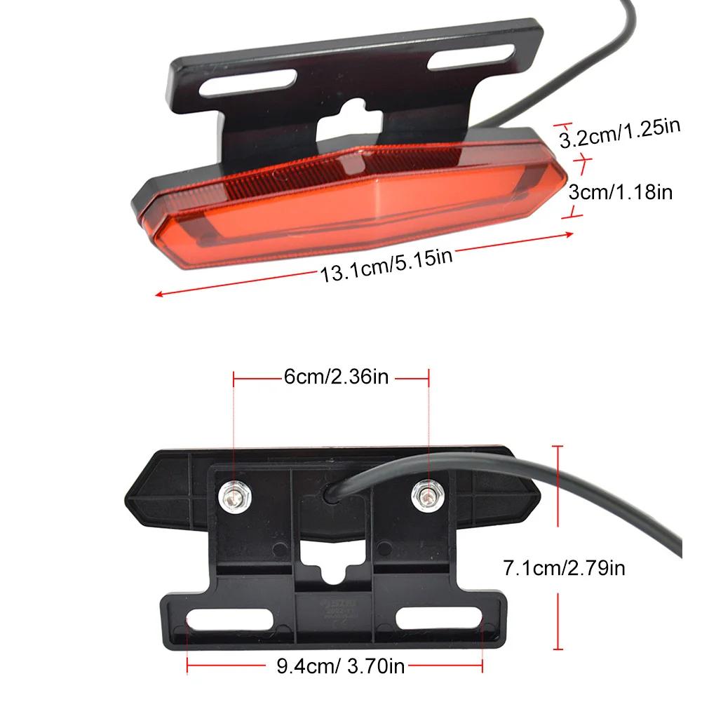 LED Ebike Brake Rear Light High-Brightness Brake Warning Light Energy Saving Easy Installation for 36V 48V Electric Bike