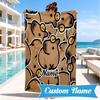 Custom Name Kapibala Beach Towel Microfiber Beach Towel, Lightweight and Quick-Dry, for Summer Travel, Swimming Pool Gift
