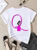 Summer Women's Short Sleeve T-shirt Dazzle Nail Polish Letter Print Large Size Shirt Fashion Girl Crewneck Tshirt Aesthetic Tee